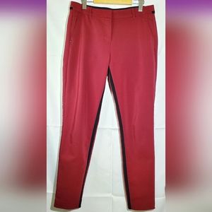 Sandwich_ Slim Fit Oslo Deep Red/Black Women's Trousers/Dress Pants - Size 38